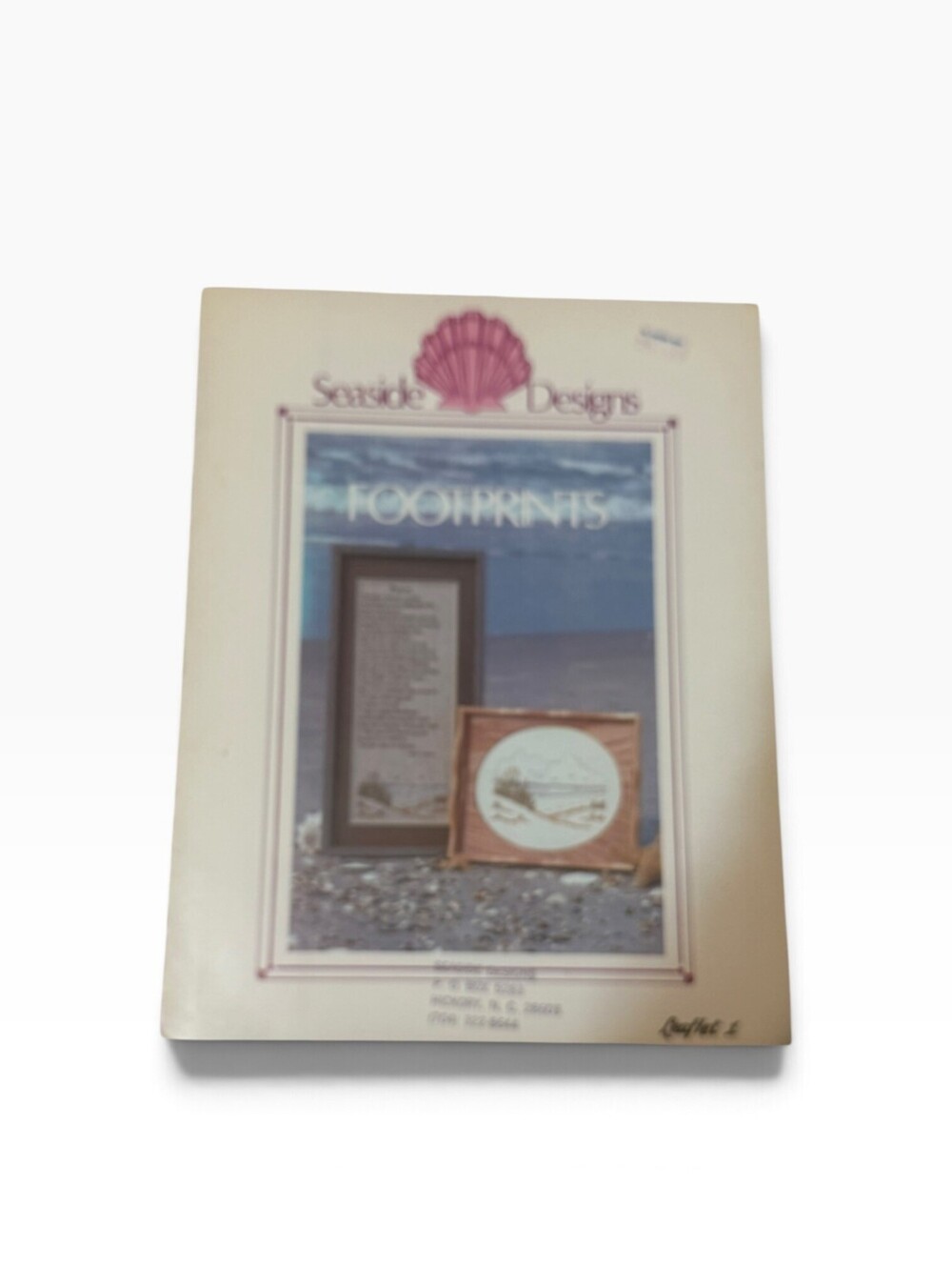 Crossstitch Needlepoint Brochure Seaside Designs 'Footprints' Cross Stitch